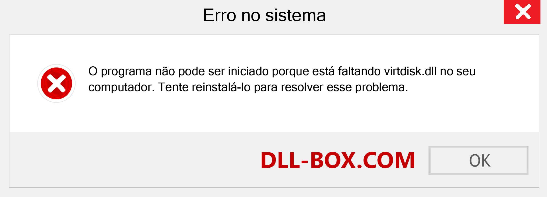 Arquivo virtdisk.dll ausente ?. Download para Windows 7, 8, 10 - Correção de erro ausente virtdisk dll no Windows, fotos, imagens